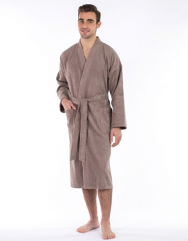 Casa unisex bathrobe 641 Taupe