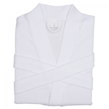Jersey Lady´s short cut bathrobe - 001 white