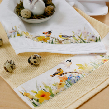 Wafffle "Spring" kitchen towel - 322 yellow